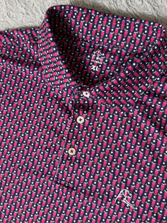 Rhoback Other - Rhoback Men’s XL Transfusion Cocktail Print Short Sleeve Performance Polo